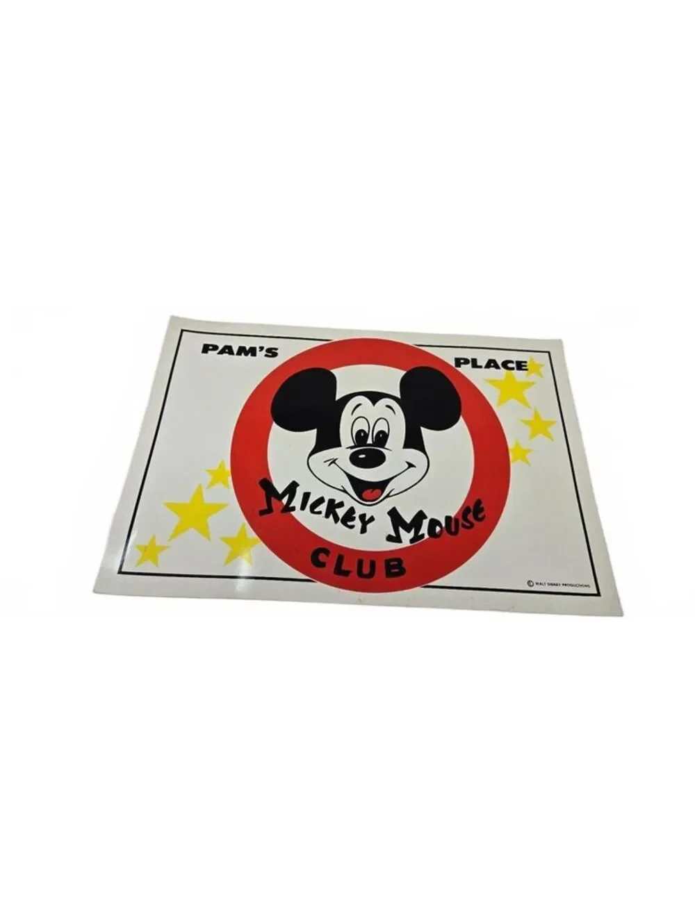 1970s Mickey Mouse Club Vinyl Placemat 